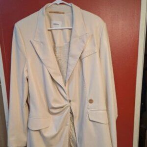 Nanushka Faux Leather Office Jacket Womens Large Cream Padded Jacket
